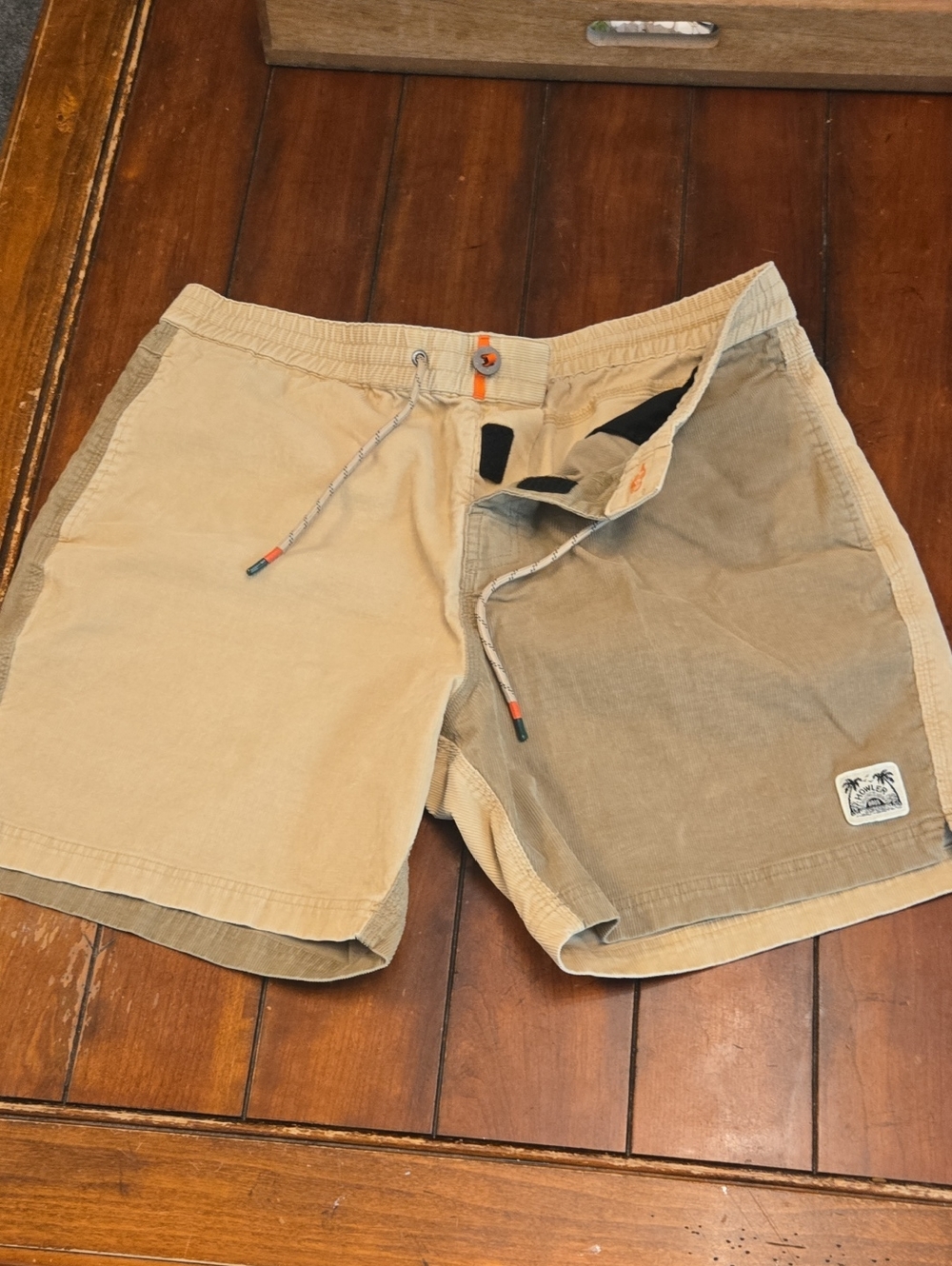 Howler Brothers Two-Tone Tan & Khaki Corduroy Shorts